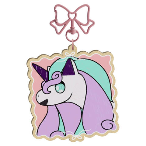Galarian rapidash wooden keychain